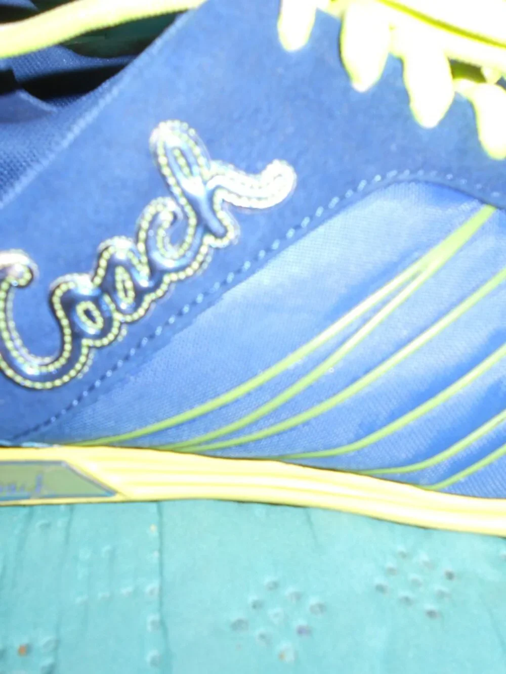 COACH Sport Darla Blue Metallic Athletic Casual Shoes Sneakers Womens Sz 6.5 M